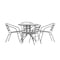 Flash Furniture Lila 31.5in Round Glass Top Metal Table with 4 Silver Aluminum Slat Stack Chairs TLH-072RD-017CSV4-GG - alternate 5